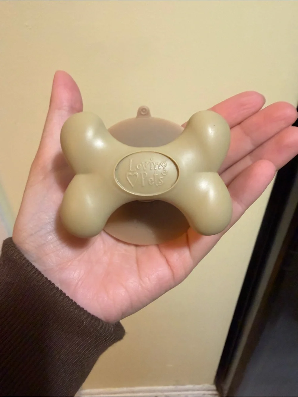 Tan suction cup slow feeder dog bowl accessory
